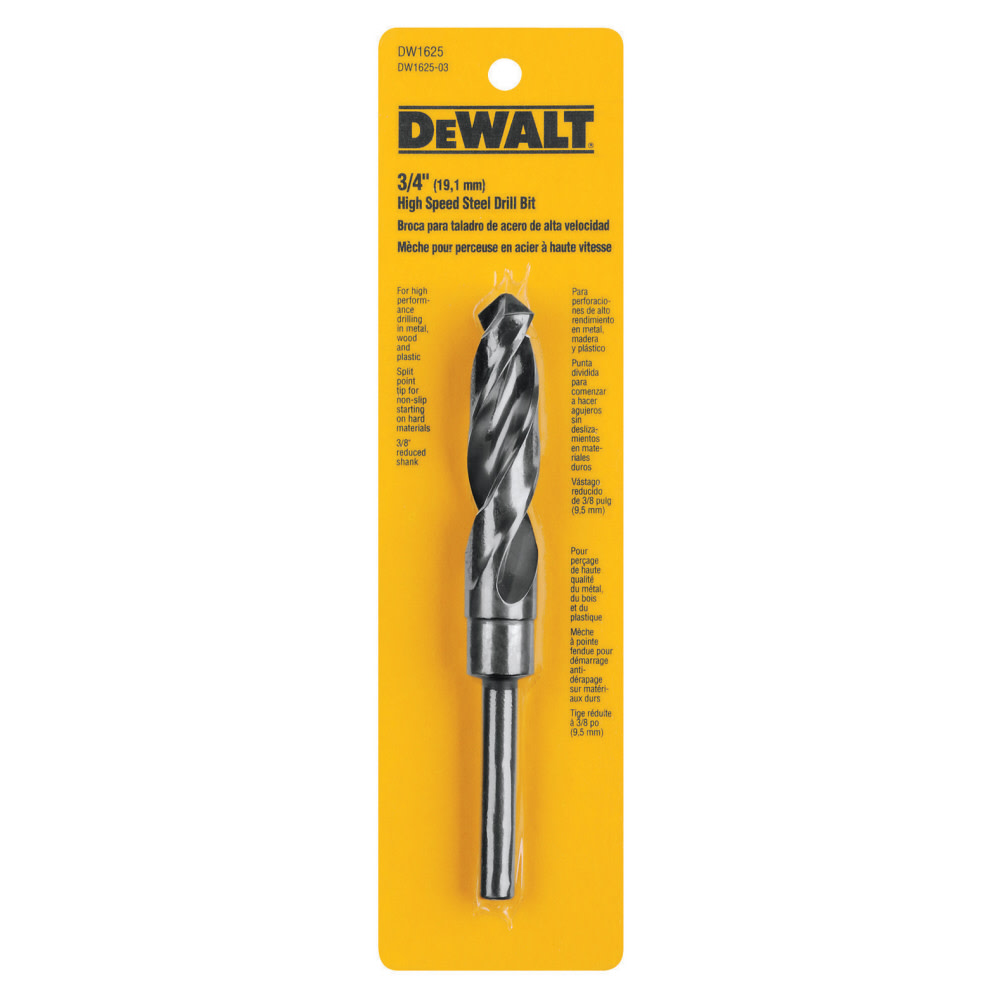 DW 3/4 In. Reduced Shank Black Oxide Drill Bit (3/8