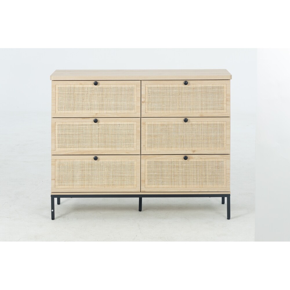 Contemporary White 6 Drawer Dresser with Easy Assembly