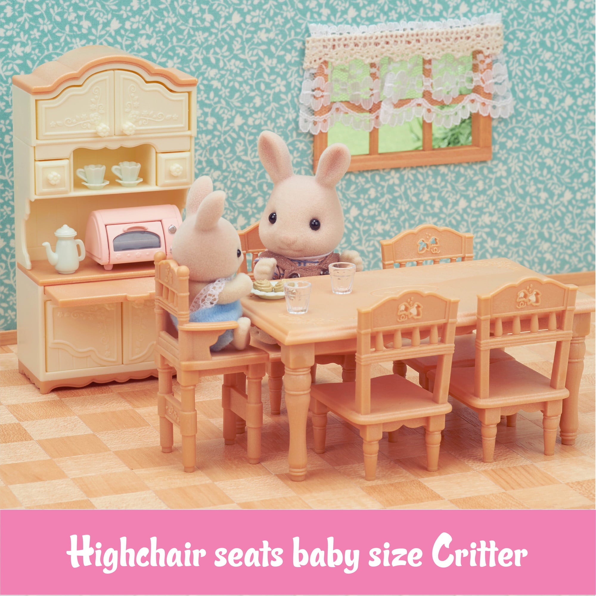 Calico Critters Dining Room Set， Dollhouse Furniture and Accessories