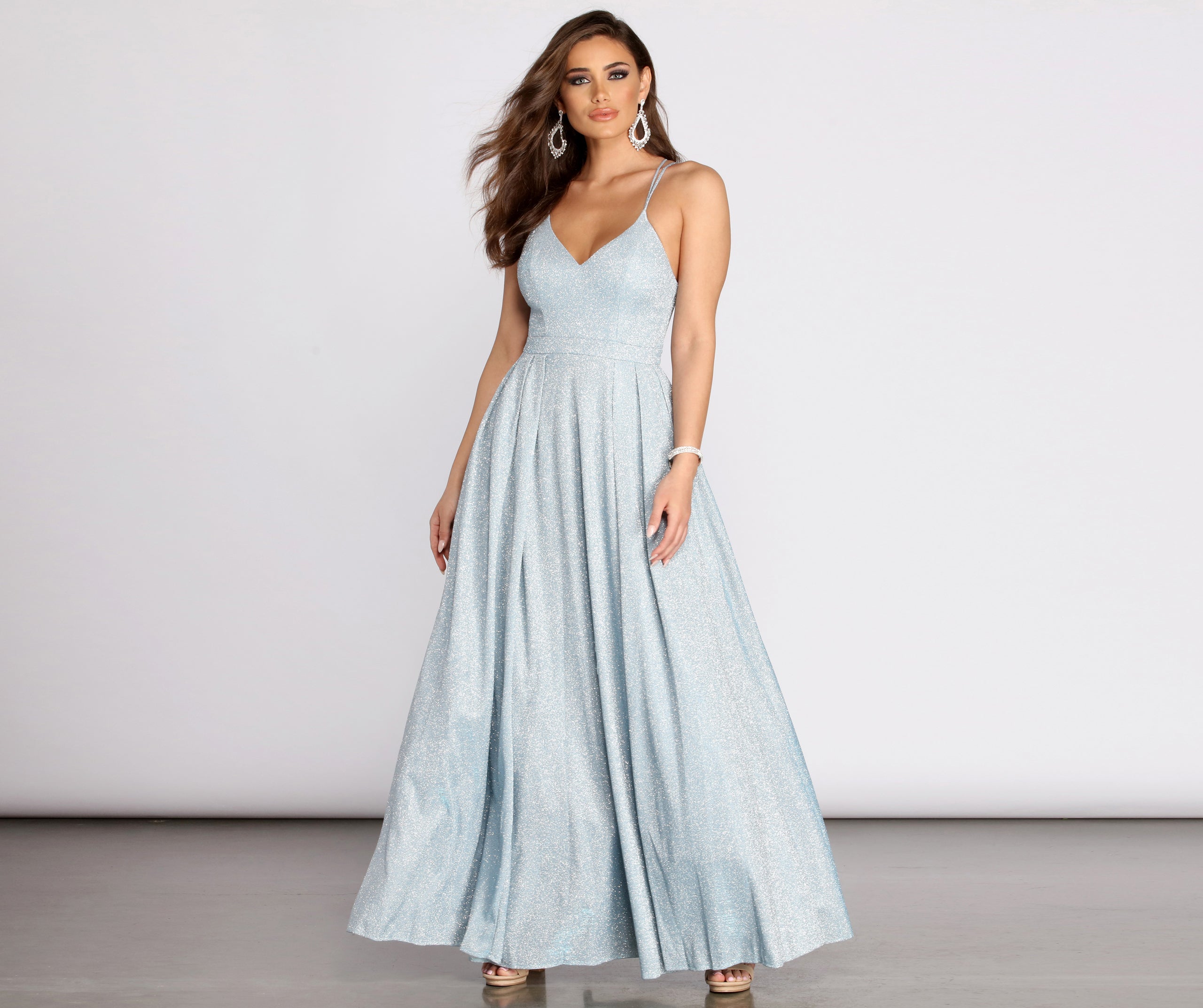 Lisette Glitter Shine Pleated Ball Gown