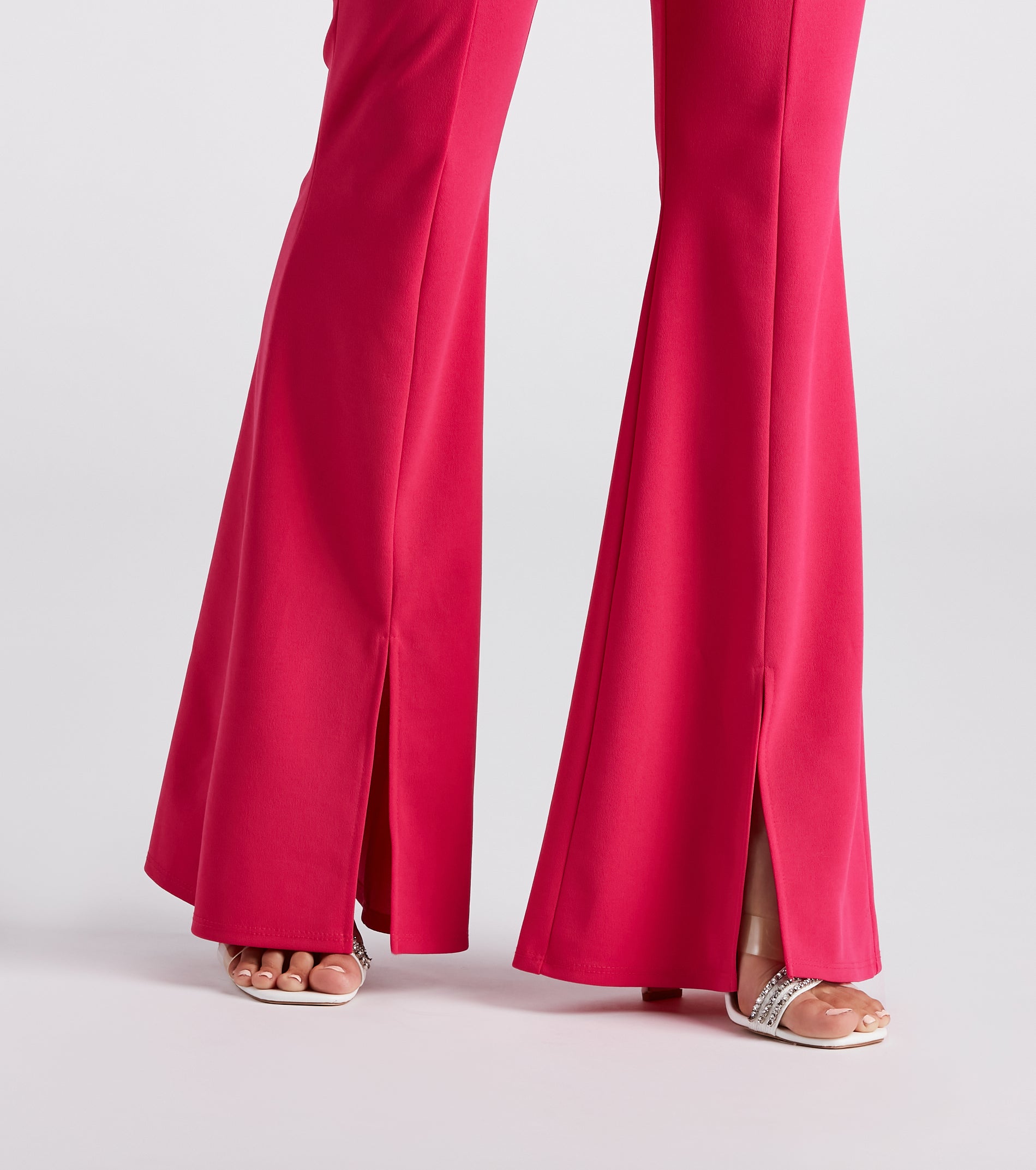 Split Decision Crepe Flare Pants