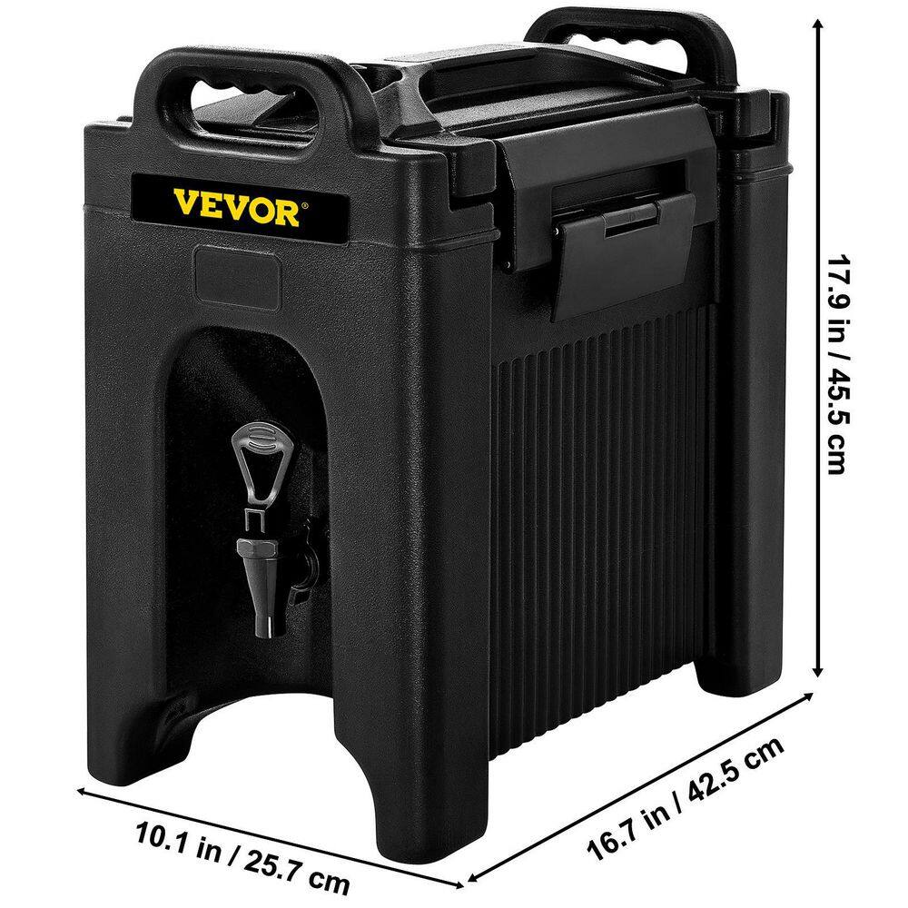 VEVOR Insulated Beverage Dispenser 2.5 Gal Beverage Server Hot and Cold Drink Dispenser Black LRYLJ25GALLON09B3V0