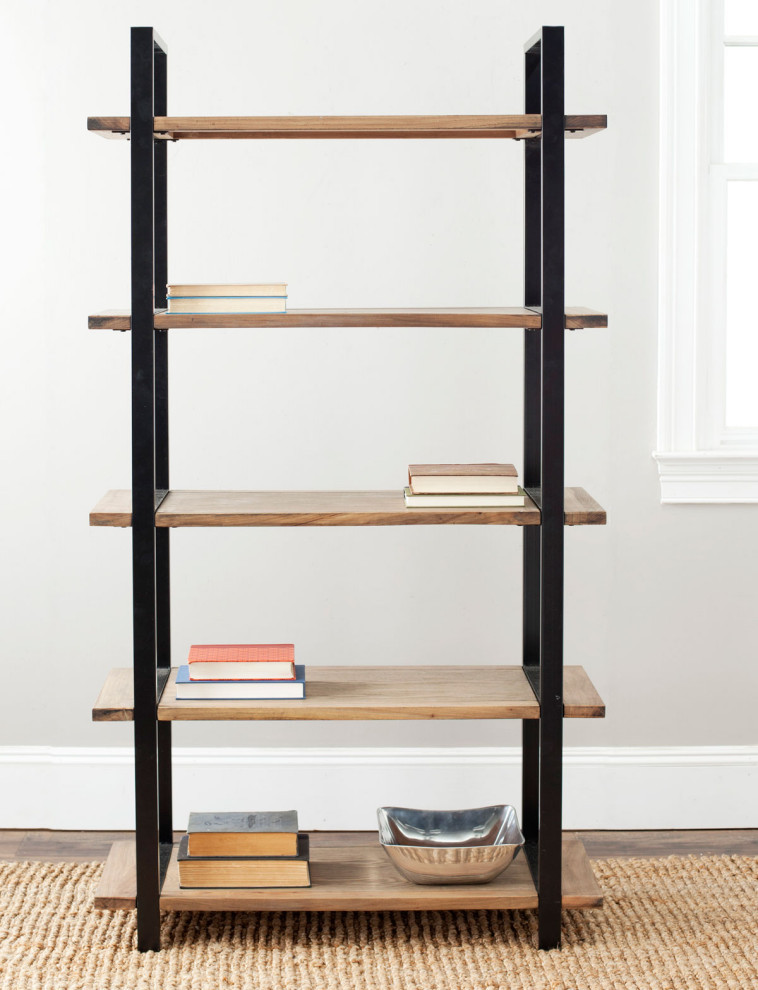 Skylar 5 Tier Etagere/ Bookcase Oak   Industrial   Bookcases   by AED Luxury Home Decor  Houzz