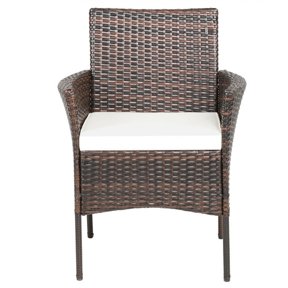 Costway 75483129 5 Pieces Patio Rattan Dining Furn...