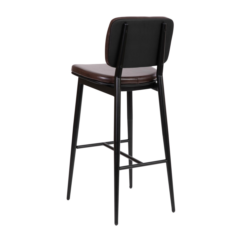 Set of 2 Upholstered Bar Stools with Metal Frames