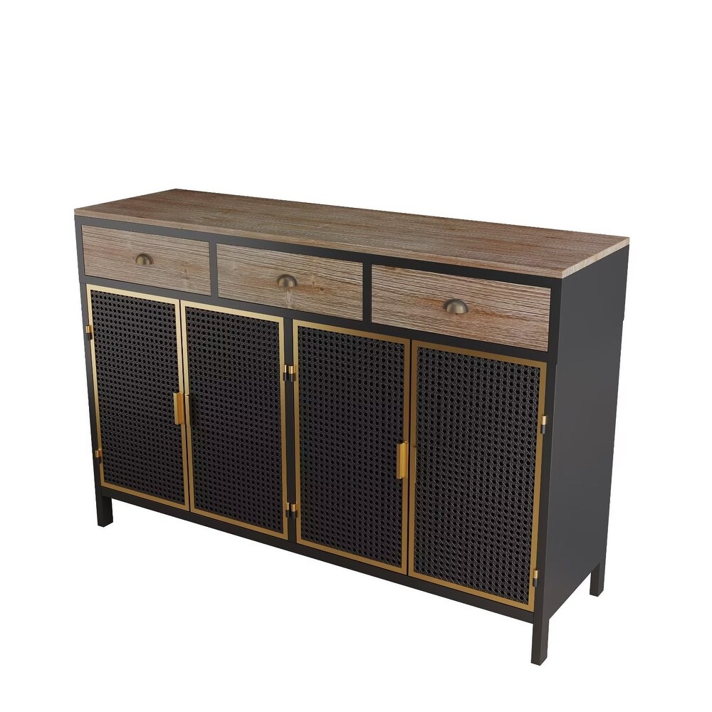 Accent Storage Cabinet  Mid Century Freestanding Sideboard Buffet with 3 Drawers  Entryway Console Table  TV Stand