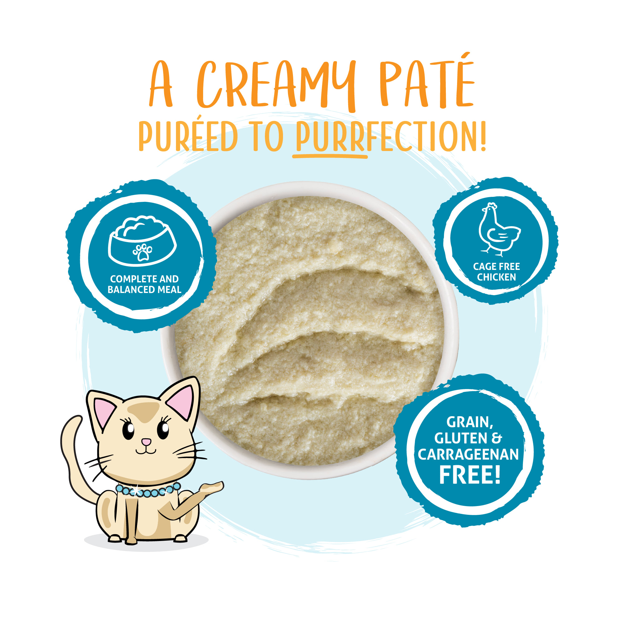 Weruva Pate Press Your Lunch! Chicken Dinner in a Hydrating Puree Wet Cat Food， 3 oz.， Case of 12