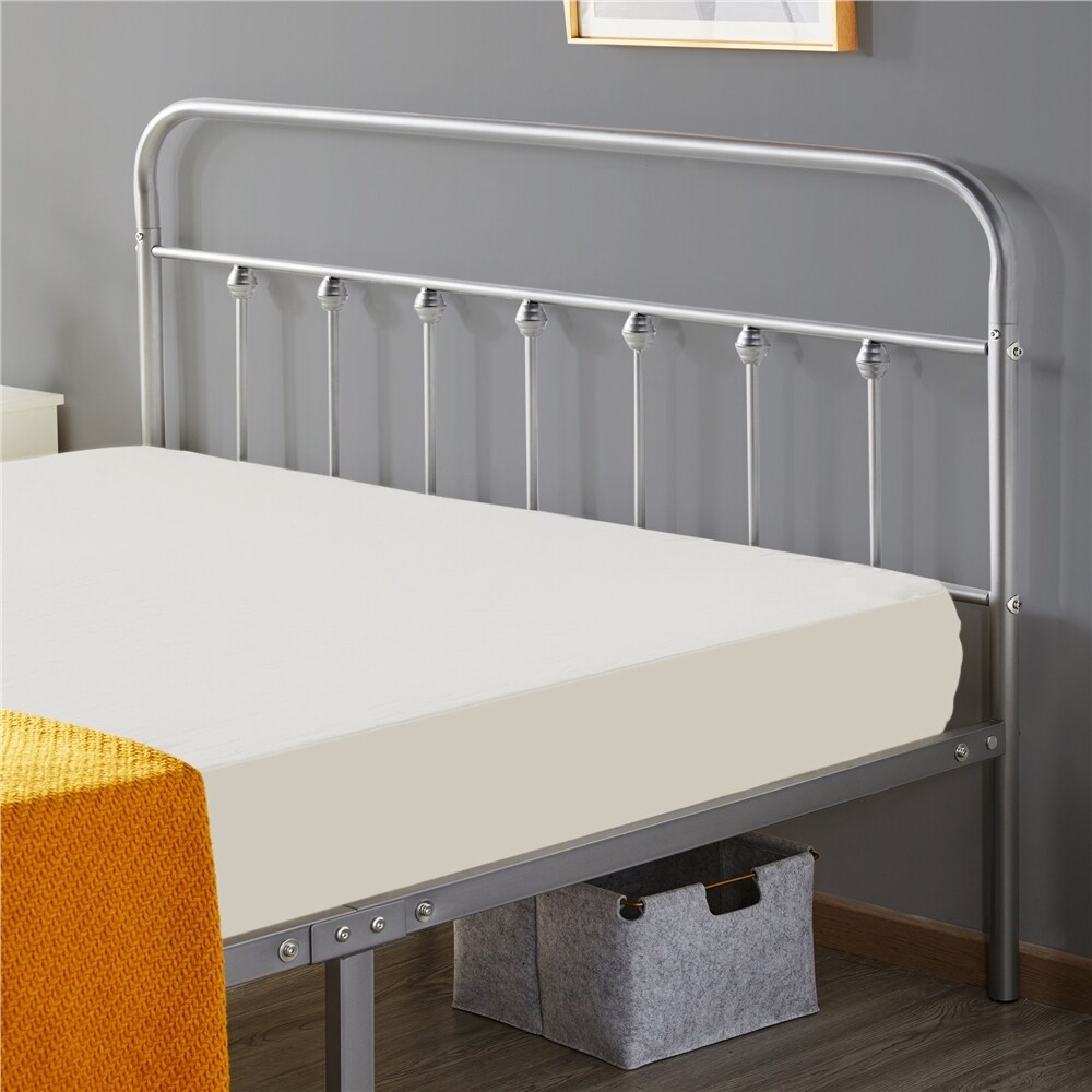 Yaheetech Metal Frames Bed with High Headboard and Footboard