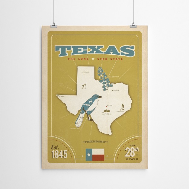 Americanflat Vintage State Pride Texas By Anderson Design Group Art Print