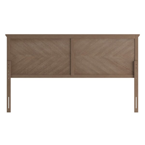 Solid Wood Herringbone Patterned Headboard Only - - 37825685