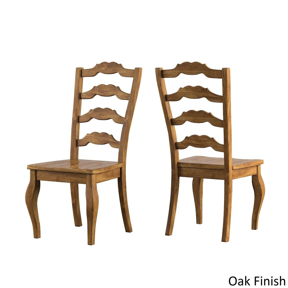 Eleanor Black Farmhouse Trestle Base French Ladder Back 5 piece Dining Set by iNSPIRE Q Classic