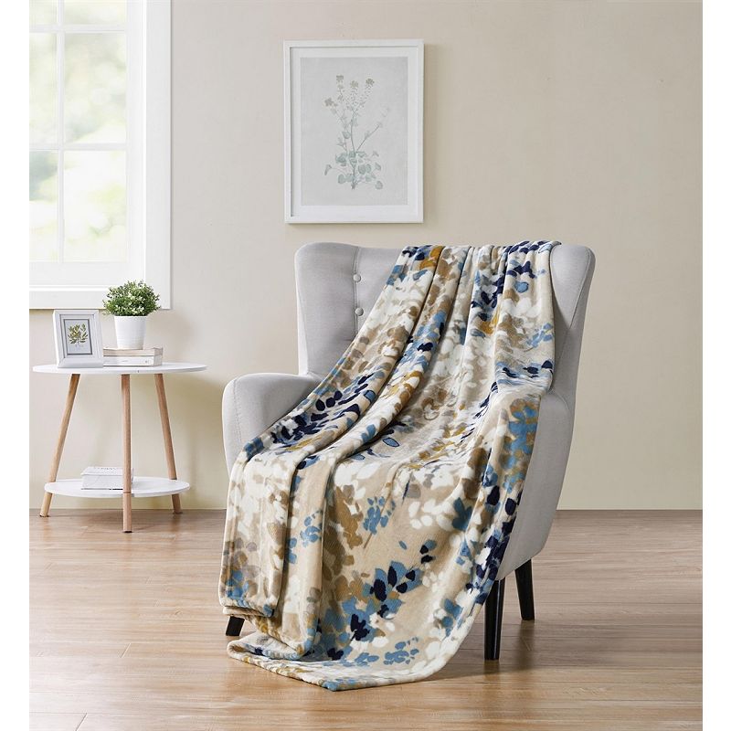 Kate Aurora Modern Floral Ultra Soft and Plush Throw Blanket Cover - 50 in. W x 70 in. L