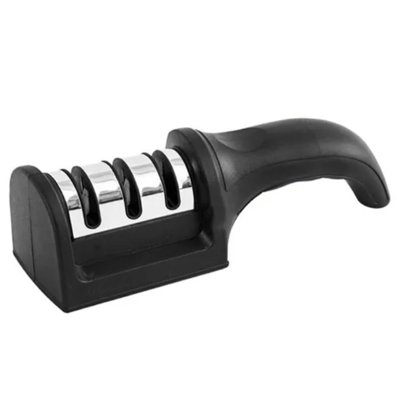 Knife Sharpener 3 Slot Kitchen Knives Sharpen Blade Sharpening Tool for Home Kitchen Black