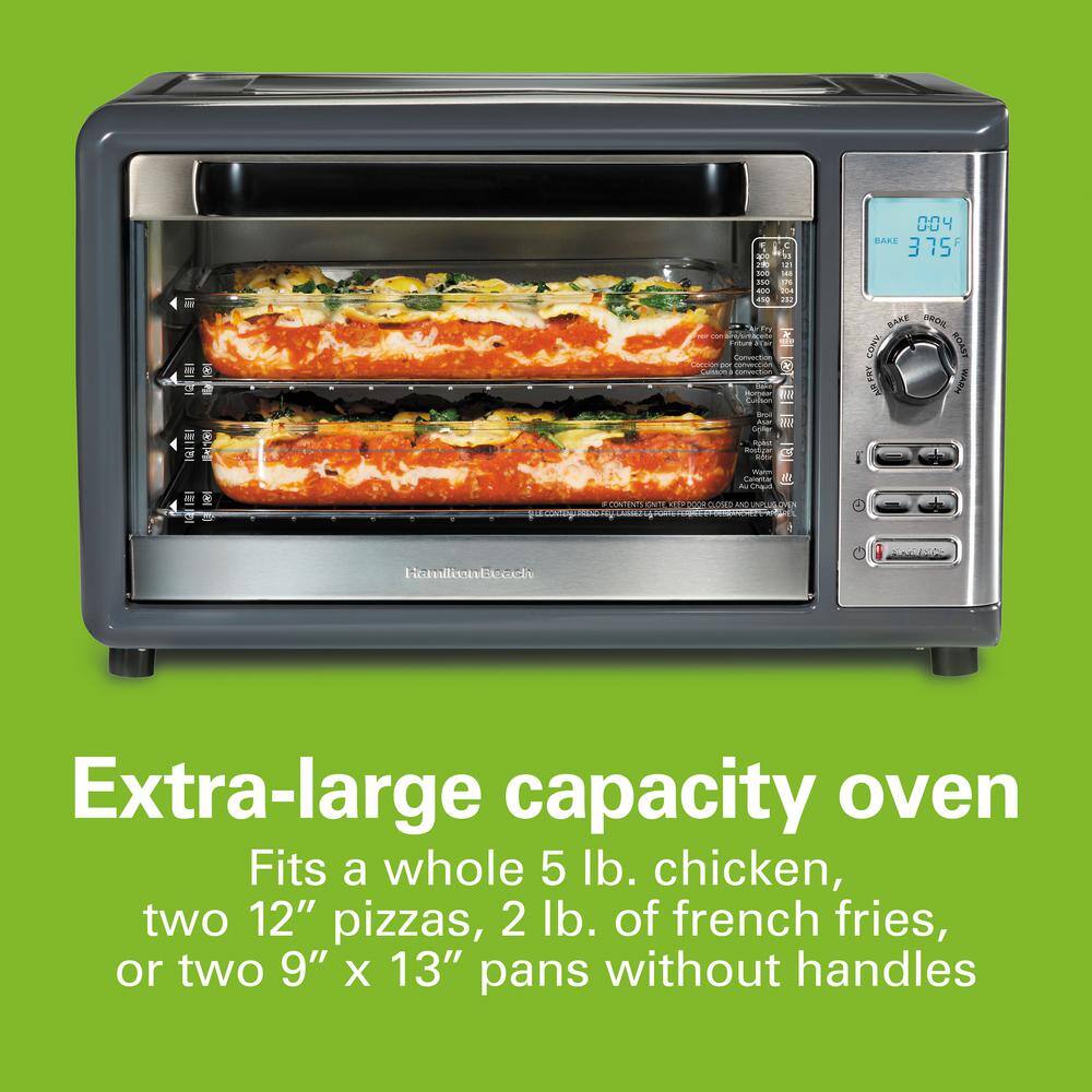 Hamilton Beach Sure Crisp XL 1800 W 6-Slice Grey Digital Toaster Oven with Air Fry 31390