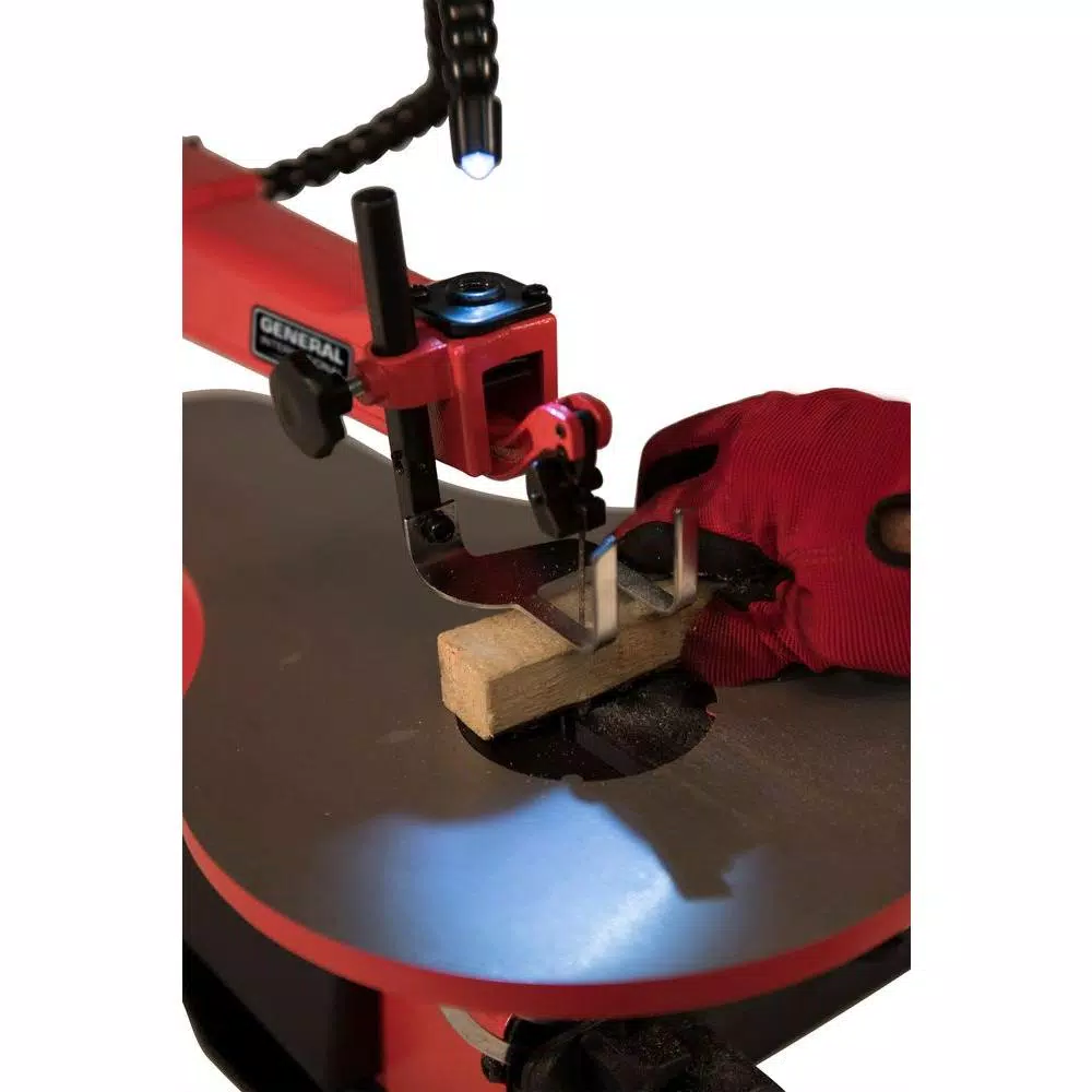 General International 1.2 Amp 16 in. Variable Speed Scroll Saw with Flex Shaft LED Work Light and#8211; XDC Depot