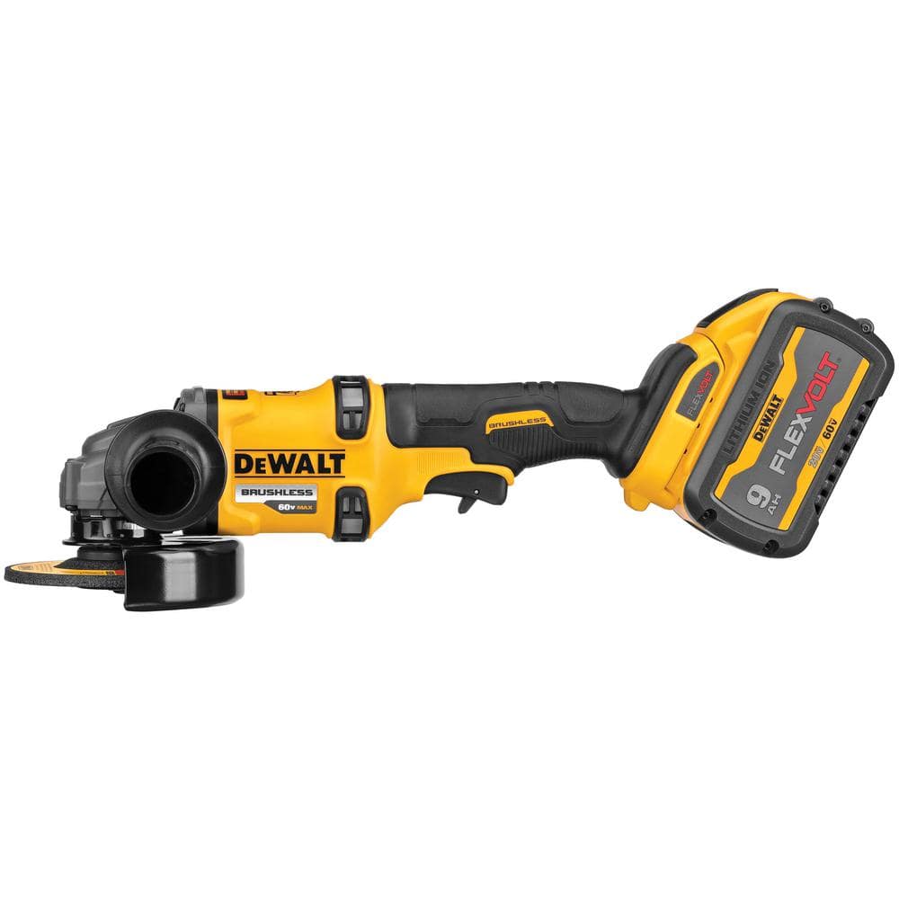 DEWALT DCG418X1 FLEXVOLT 60V MAX Cordless Brushless 4.5 in. - 6 in. Small Angle Grinder and (1) FLEXVOLT 9.0Ah Battery