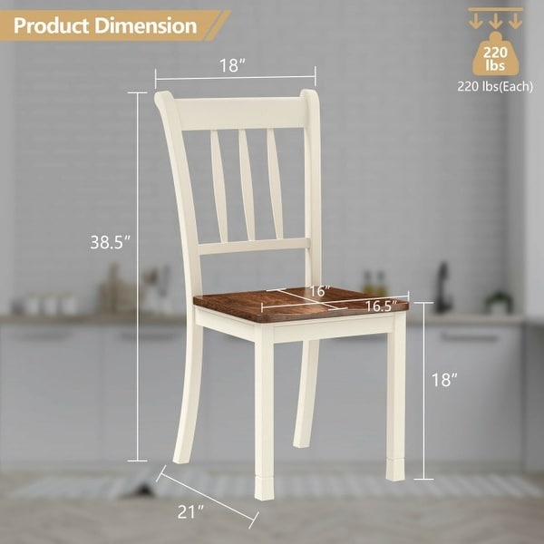 2 Pieces Solid Whitesburg Spindle Back Wood Dining Chairs - 18