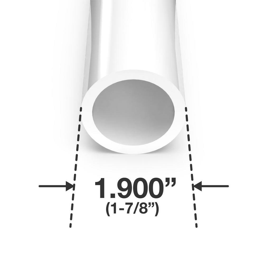 Formufit 1-12 in. x 5 ft. White Furniture Grade Schedule 40 PVC Pipe (2-Pack) P112FGP-WH-5x2