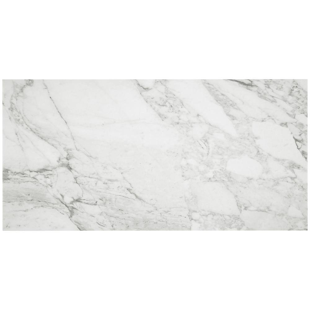 Marazzi EpicClean Milton Arabescato Marble 12 in. x 24 in. Glazed Porcelain Floor and Wall Tile (15.6 sq. ft.Case) ML401224ECHD1P6