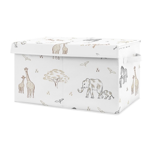 Sweet Jojo Designs Boy Or Girl Gender Neutral Unisex Fabric Storage Toy Bin Serengeti Animals Multicolor