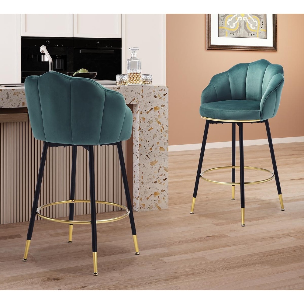 Hausfame Modern Swivel Bar Stools With Backs (Set of 2)   22.2 in. W X 21.3 in. D X 39.6 in. H