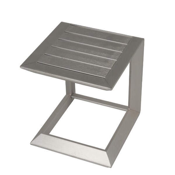 Single Outdoor Aluminum Silver Coffee Table