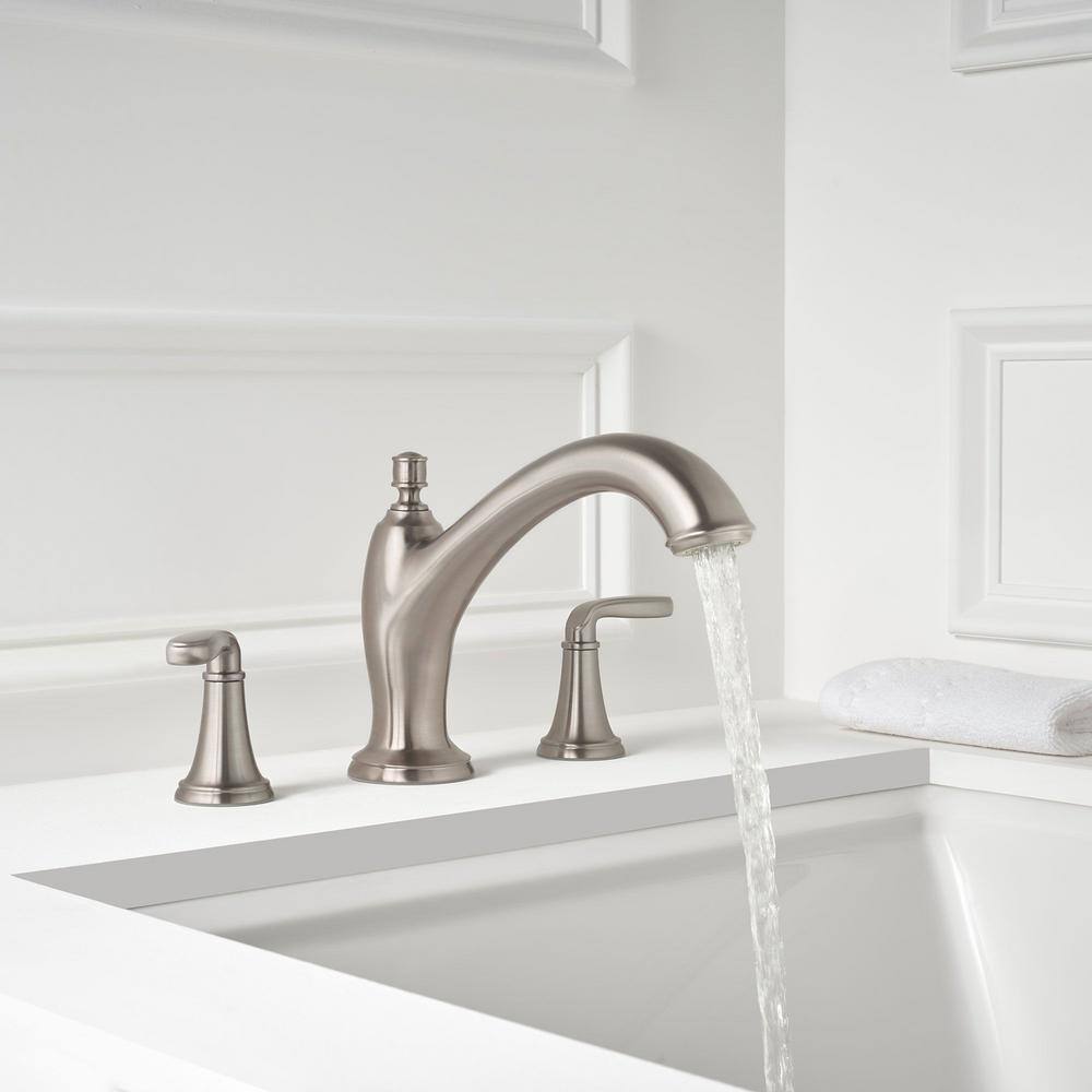 Pfister Northcott 2-Handle Deck-Mount Roman Tub Faucet Trim Kit in Brushed Nickel (Valve Not Included) RT6-5MGK