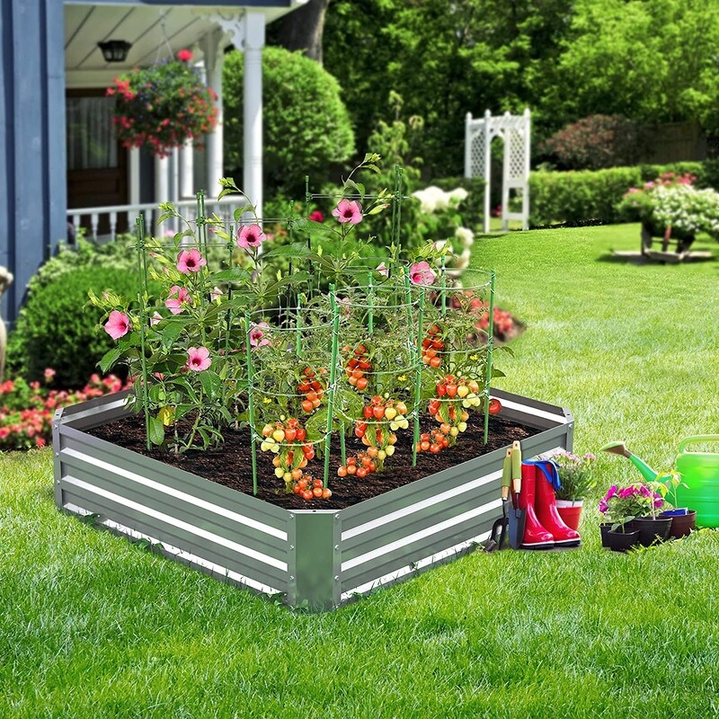 Galvanized Raised Garden Beds for Vegetables Metal Planter Box Outdoor