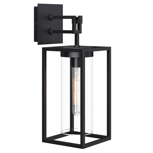 Sedona Outdoor Wall Sconce Light Fixture Black clear Nathan James