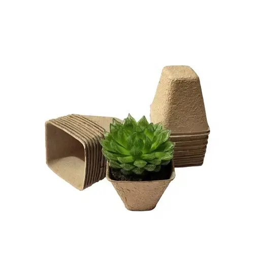 Nursery Seedling Starter Pot Degradable 8cm Square Gardening Flower Cultivation Paper Pot Soil Compostable Garden Supplies