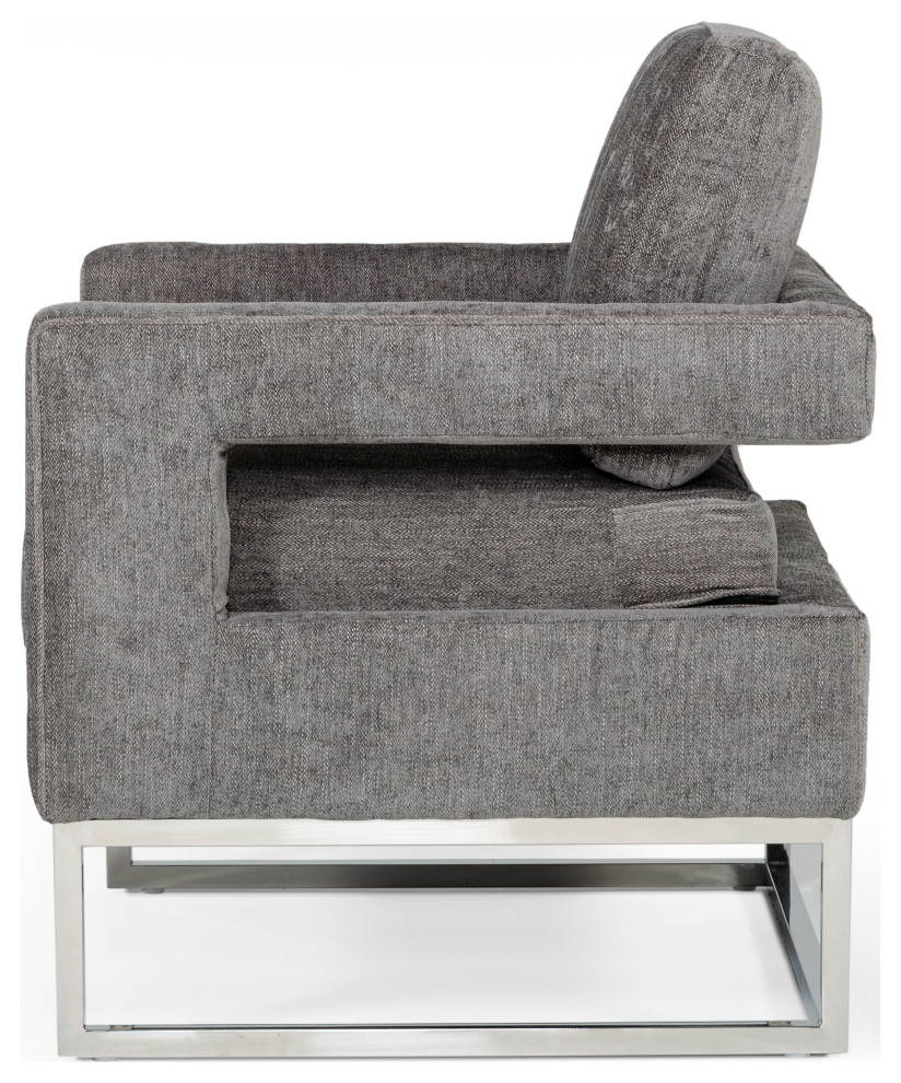 Modrest Edna Modern Dark Gray Fabric Accent Chair   Contemporary   Armchairs And Accent Chairs   by Vig Furniture Inc.  Houzz