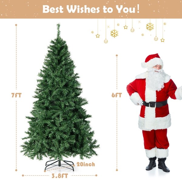 Costway 6FT/7FT PreLit Hinged Christmas Tree with 260/350 MultiColor