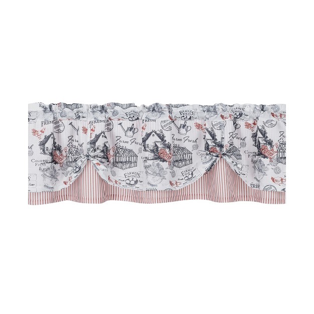 Kate Aurora Rooster Toile Complete 3 Pc Caf Kitchen Curtain Tier And Valance Set