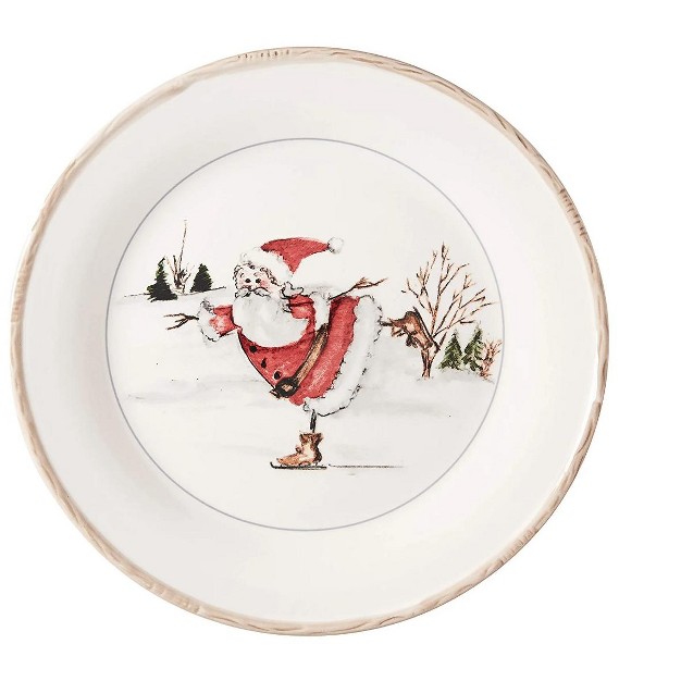 American Atelier Christmas Twig Holiday Dinner Plate Set Of 4 Holiday themed Special Occasion Earthenware Multipurpose Dishes 11 Inch