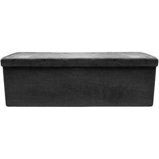 Sorbus 43 in. L x 15 in. W x 15 in. H Black Collapsible Chest Fabric Bench Storage Box STRG-BNCHSU-BLK