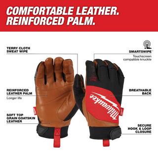 MW Large Goatskin Leather Performance Work Gloves 48-73-0022