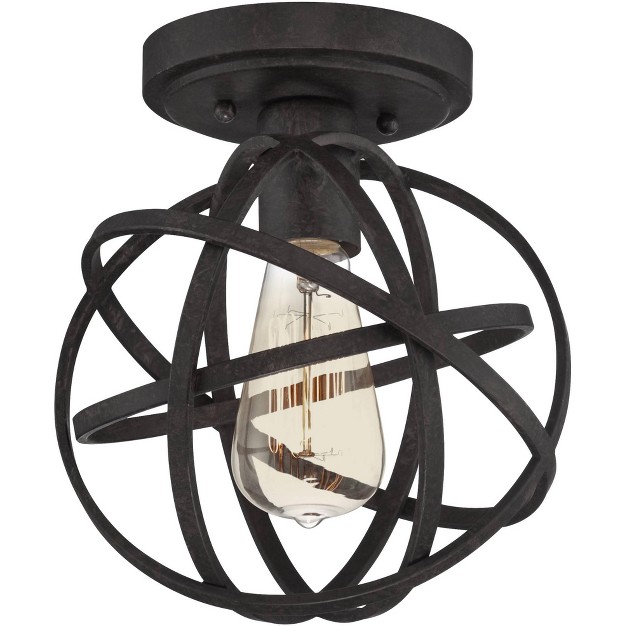 Wide Black Iron Led Dimmable Cage For Bedroom Kitchen