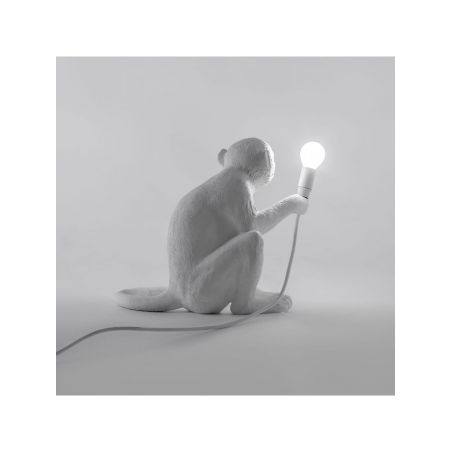 MOKEY LAMP 34X30X32  SITTING WHITE