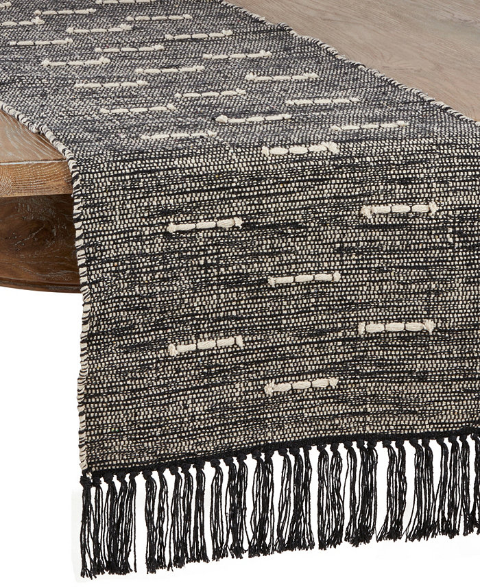 Saro Lifestyle Table Runner with Dashed Stitch Design 54 x 16