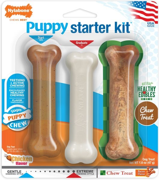 Nylabone Puppy Chew Starter Kit Triple Pack Puppy Chew Toy