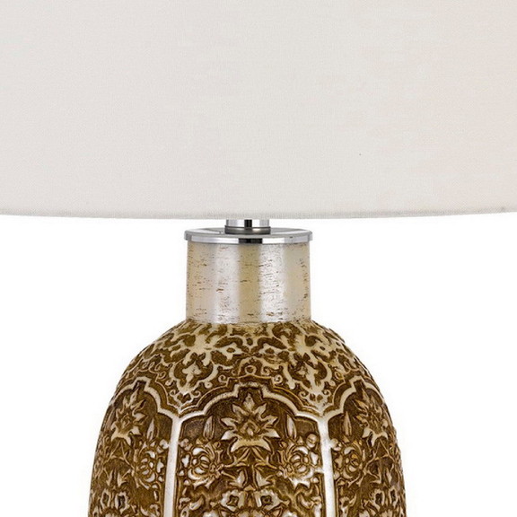 Benjara BM272321 29 Inch Ceramic Table Lamp with D...