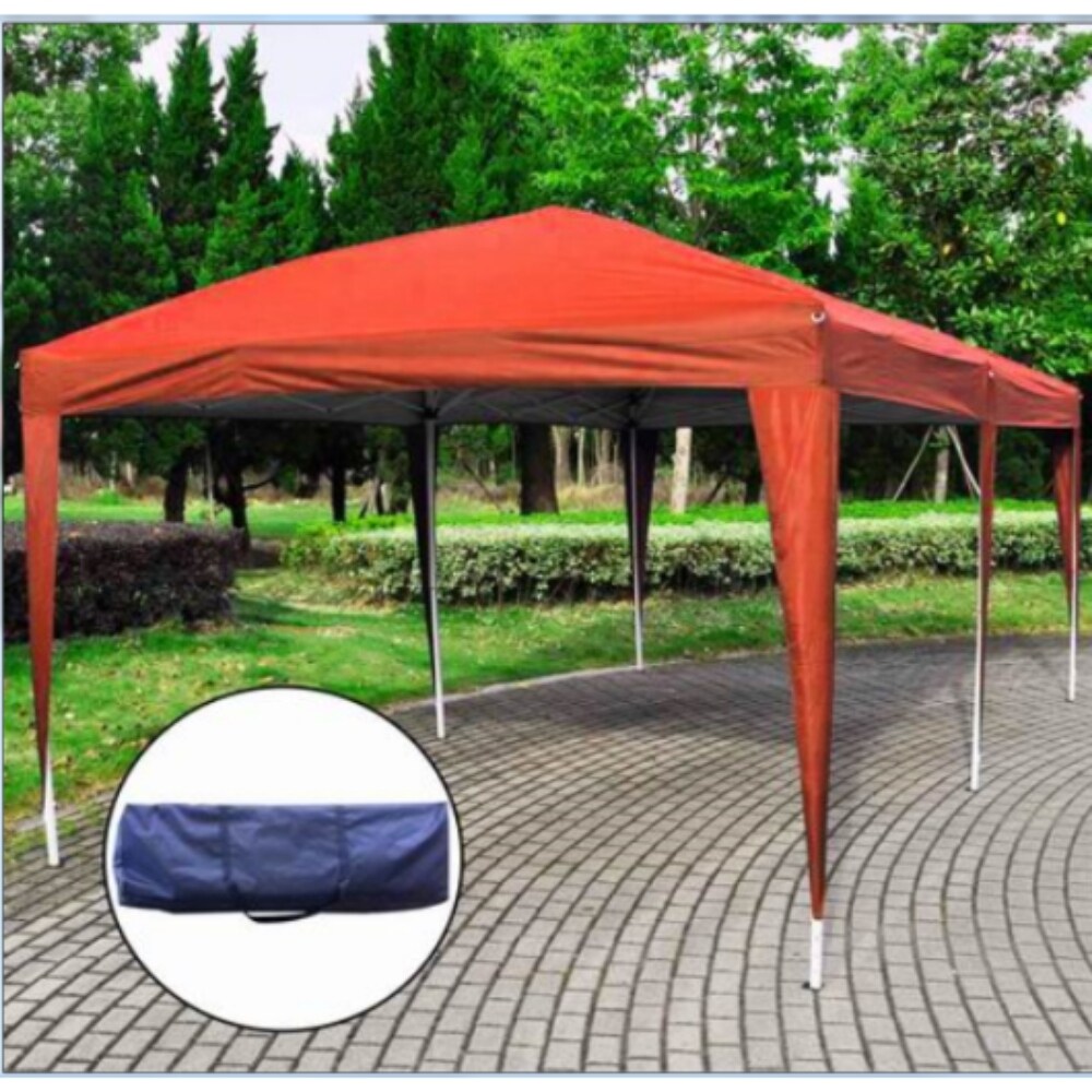 10' x 20' EZ POP UP Folding Wedding Party Tent w/ Bag Red   Red