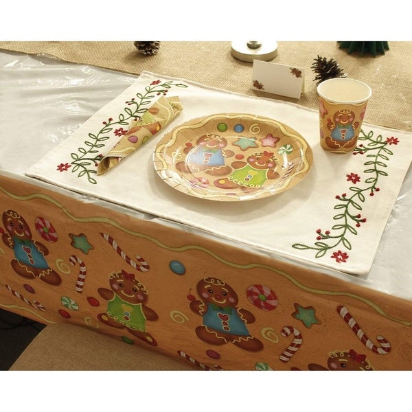 3pcs Rectangular Christmas Plastic Tablecloth Table Cover Holiday Party 54x108