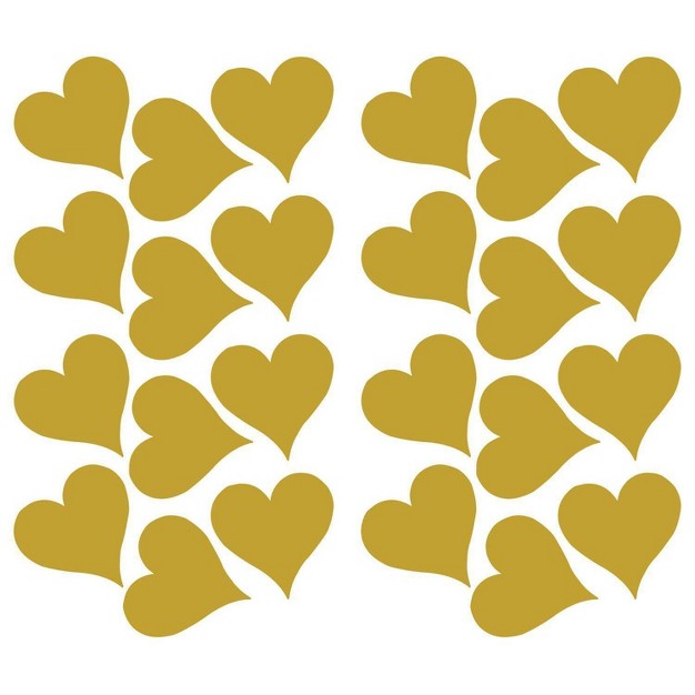 Heart Peel And Stick Wall Decal Gold Roommates