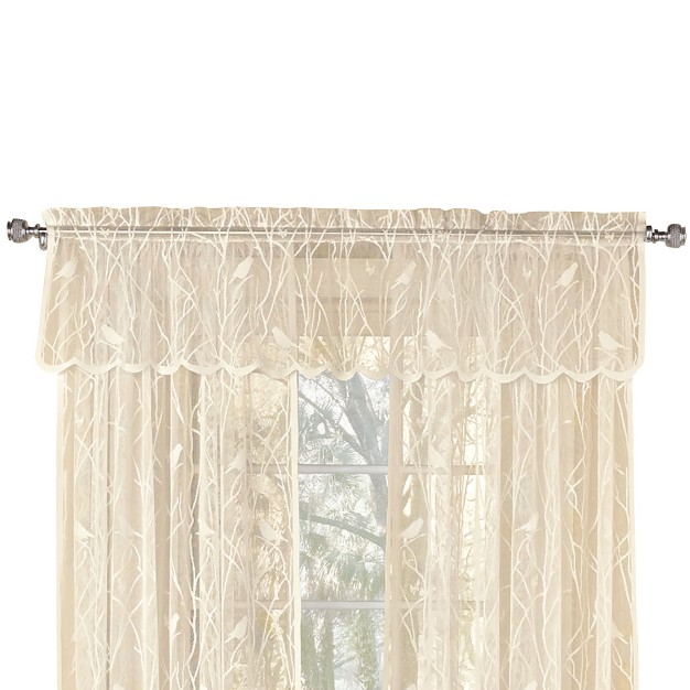 Collections Etc Lace Window Valance 56 inch X 12 inch With Songbirds amp Branches