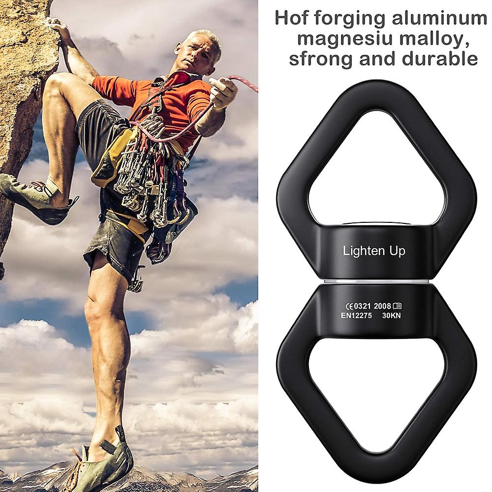 30kn Outdoor Rock Climbing Carabiner Swivel Connector Universal Gimbal Ring Yoga Swing Hammock Rope Swivel Rotational Connector