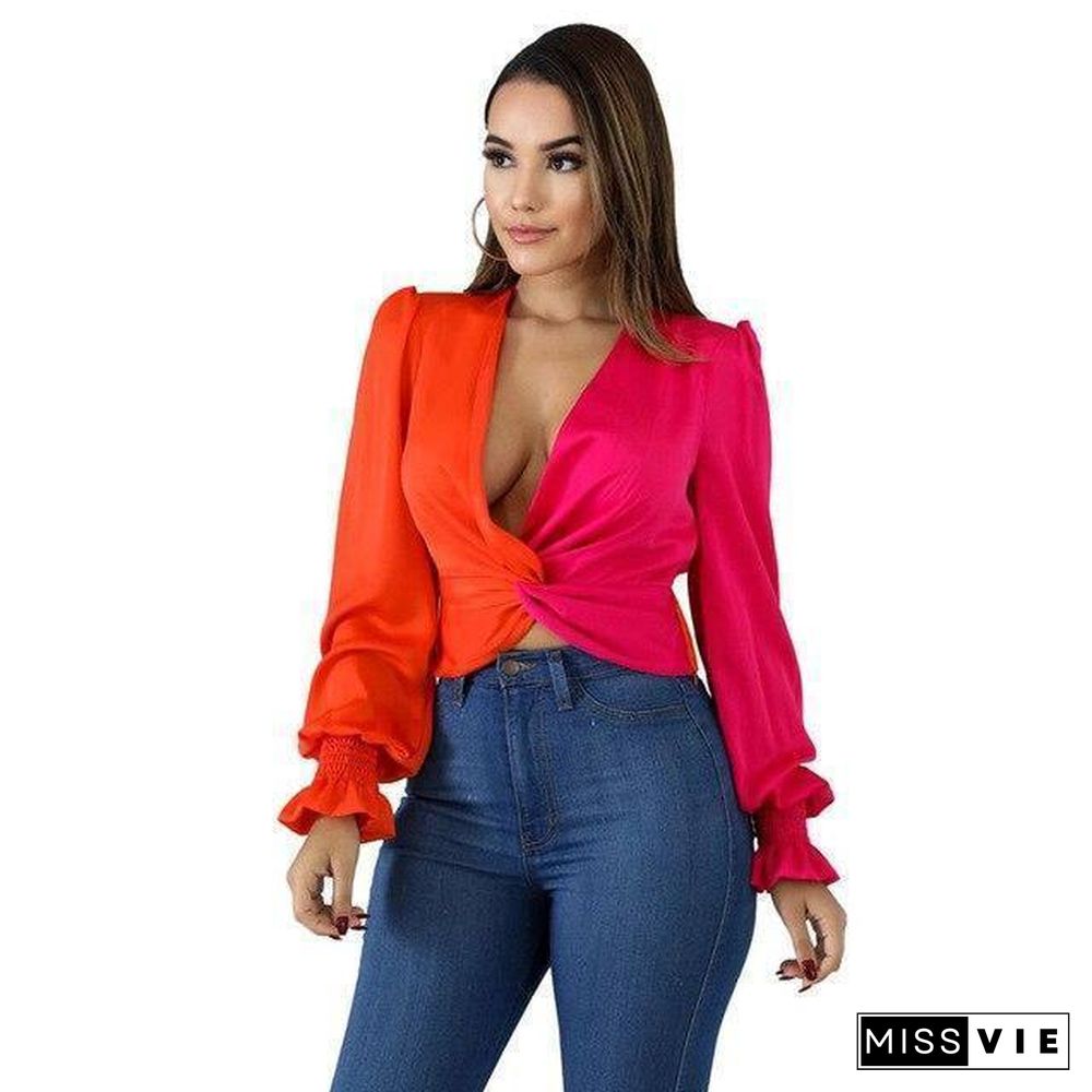 Women Blusas Mujer De Moda Sexy V-neck Lantern Sleeve Crop Tops and Blouses Female Draped Elegant Shirts Camisa Feminina