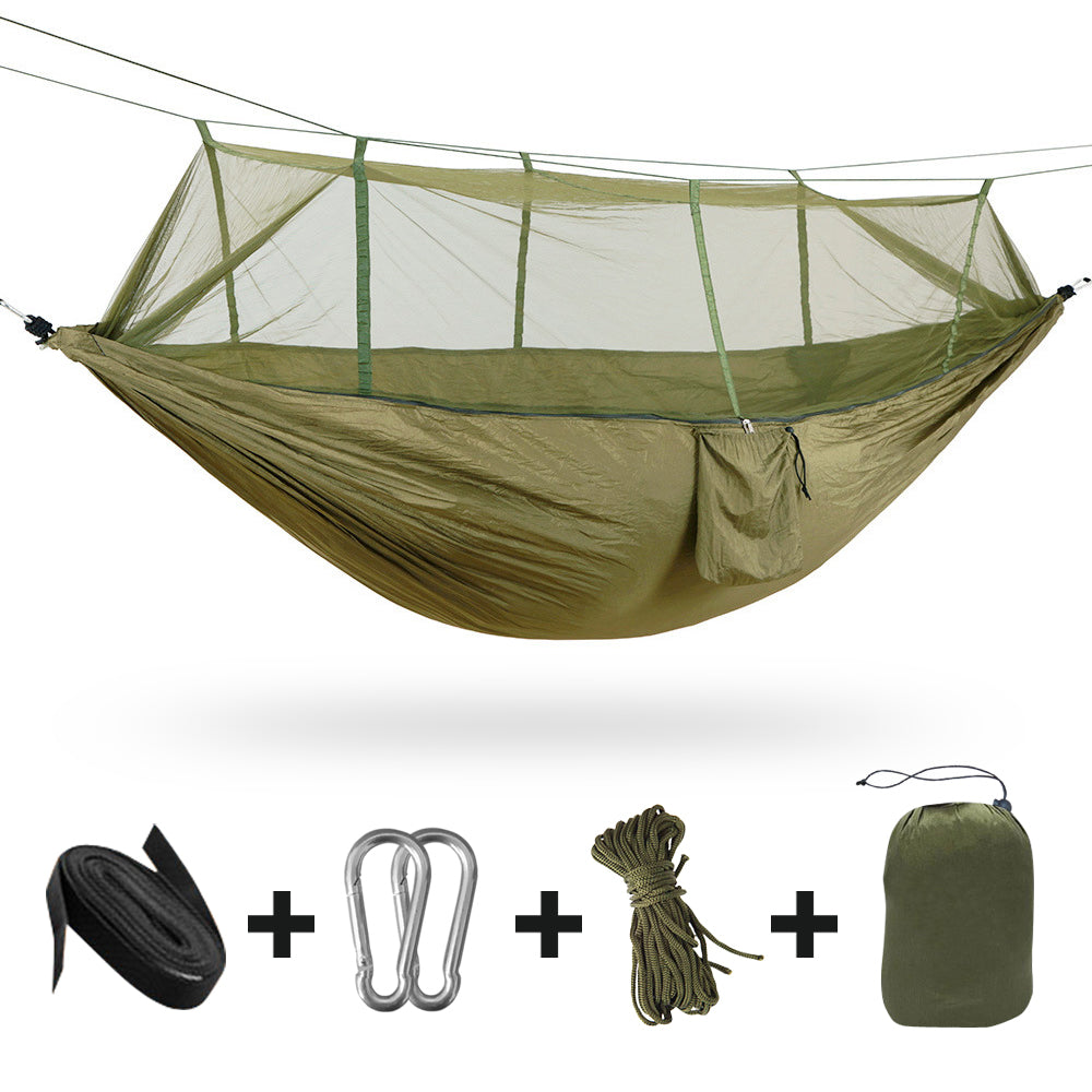 IClover Portable Cot Double Persons Camping Hammock with Mosquito Net for Relaxation,Traveling,Outside Leisure