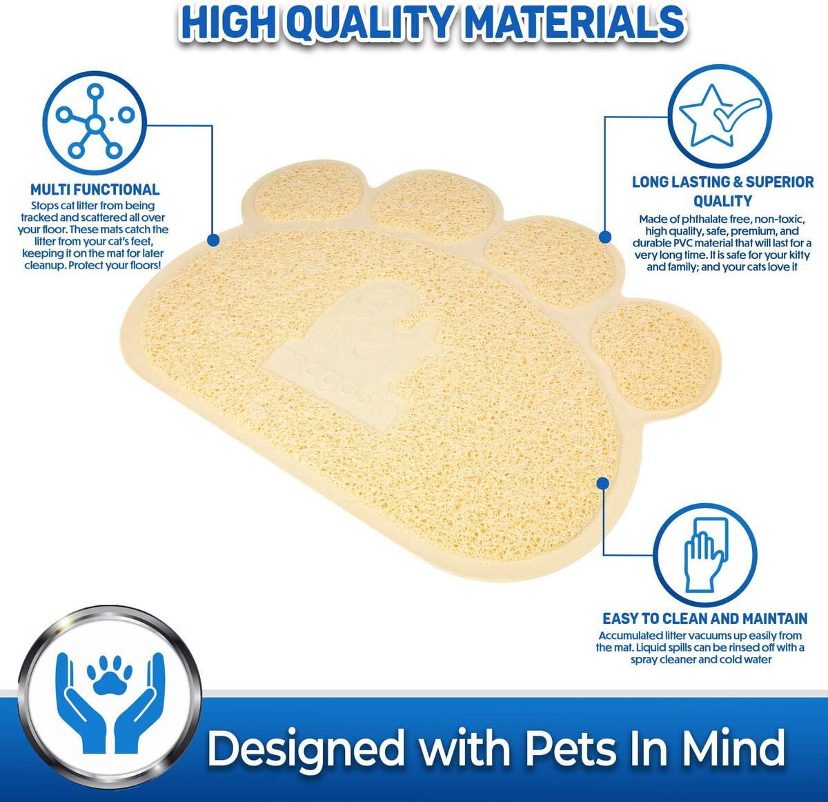 Pet Magasin Cat Litter Mats， 2-pack