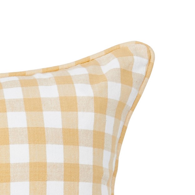 X 18 quot Ashford Gingham Check Cotton Decorative Throw Pillow With Insert